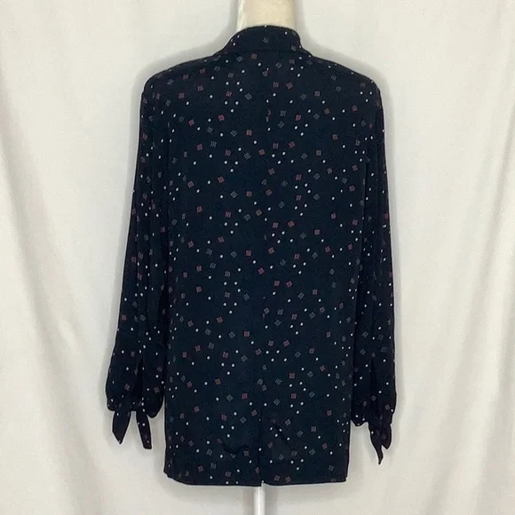 & Other Stories Navy Geometric Print Lightweight Viscose Blazer Size 8 - Picture 14 of 16